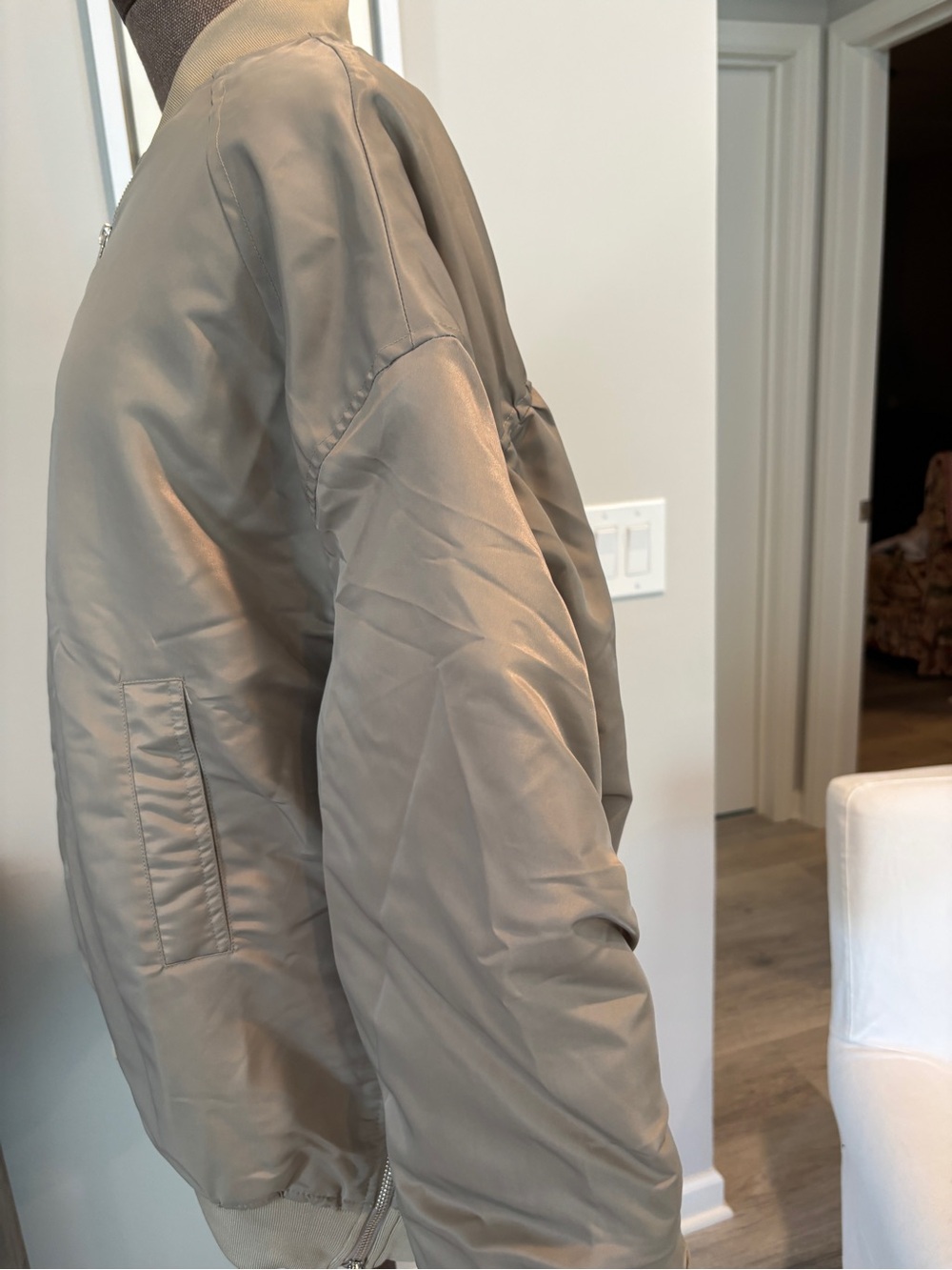 MABLE Back Ruched Utility Bomber Jacket Large - Picture 2 of 6